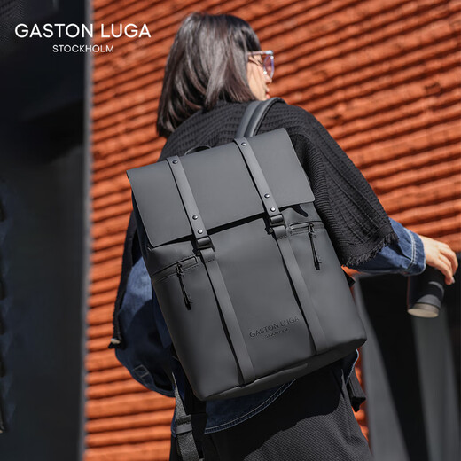 GASTON LUGA Computer Backpack 13-inch Large Capacity School Bag Men's Travel Backpack Water-Repellent Valentine's Day Gift Elegant Black
