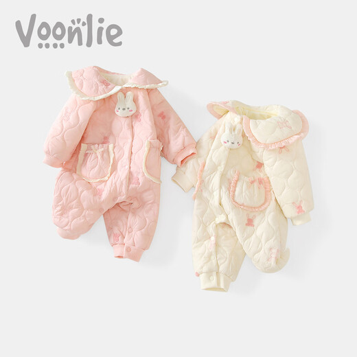 Fanli Baby Clothes Vêtements d'hiver NOUVELLE-NOURNE BEBELLE GOINE PLUS PLUS VELVET COMP COTTON YARN OUT HUGGING HIVER COTTON Cloths M3894 BEIGE 73CM