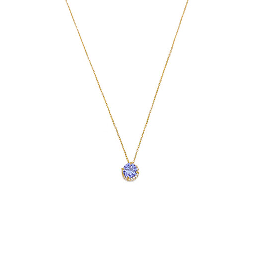 DL 1998 Fat Donglai same style tanzanite necklace Japanese starJewelry natural 18K gold natural tanzanite necklace