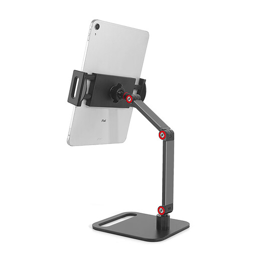 Jianyue Tablet Stand Computer Display Desktop Desktop Support Stand iPad Clamp Base Mobile Live Broadcast Multifunctional Single-Arm Model Mobile Phone Stand with Fill Light