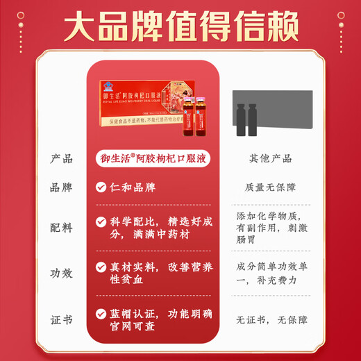 Renhe donkey-hide gelatin oral liquid 3 boxes of Qi and iron supplementation agent for women to improve nutritional anemia immunity and deficiency of qi and blood