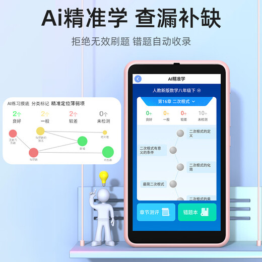 Ruizu H9 English learning machine Hearing treasure repeater English ear sharpening artifact Walkman Primary school junior high school high school textbook synchronization AI pocket learning machine synchronization video H9 (blue) 128G + 5.5-inch screen + video teaching + point reading follow-up