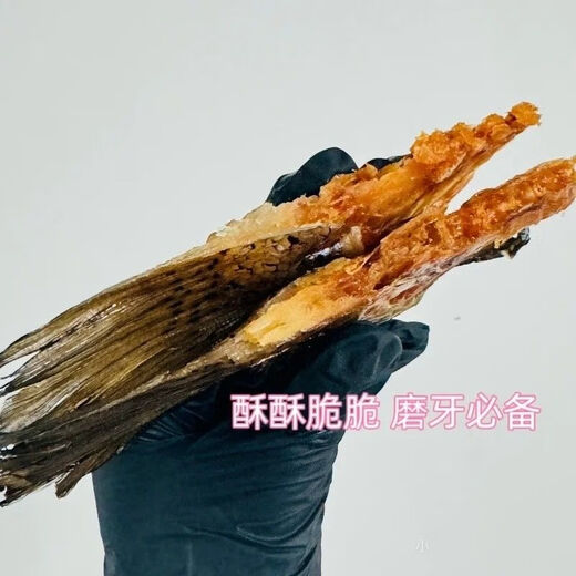 Baichan large size 10 pieces of dried fresh salmon tail pet snacks for dogs to grind their teeth, clean their teeth and supplement calcium to reward beautiful and shiny hair. 20 pieces of large fish tail (independent vacuum packaging)