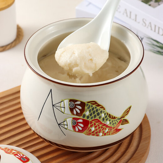 Baijie Ceramic Lard Jar Seasoning Jar High Temperature Resistant Household Large Capacity Sugar Salt Chili Oil Jar Ceramic Jar Set Large