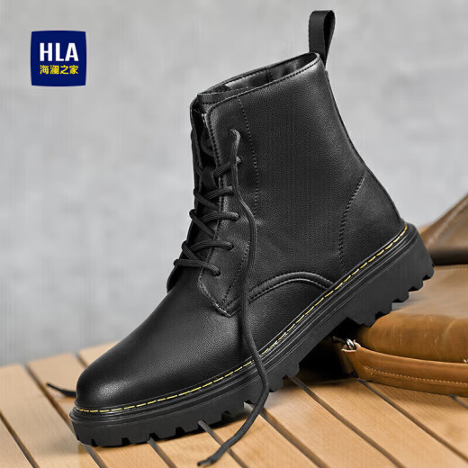Heilan House HLA Martin boots men's high-top black work boots men's boots men's HAAGZM4AAZ0181 black 42