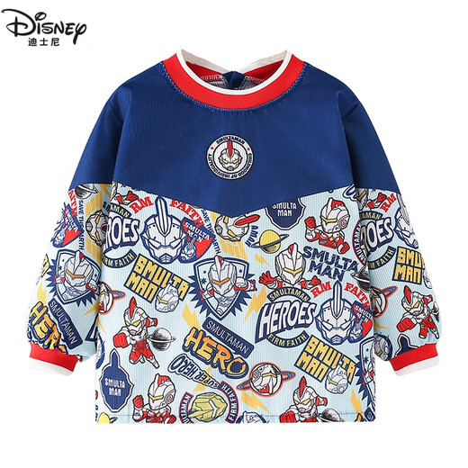 G.DUCKKIDS Baby Boys Diet Clothes Waterproof and Anti-Dirty Children's Aprons Autumn and Winter Kindergarten Long Sleeve Bibs Baby Back Wearing Clothes Color Blocking Convex and Convex Gray 100 Size [Suggested for 1-2 years]