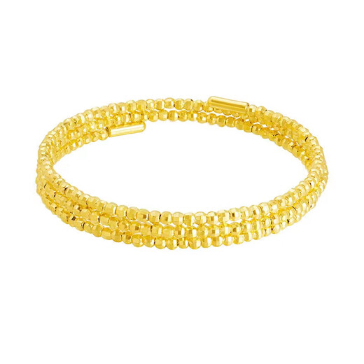CEENIU 18K gold bouncy bead 18K gold three-circle memory elastic explosive flashing broken gold transfer beads new style three lives three worlds flashing bouncy bead bracelet