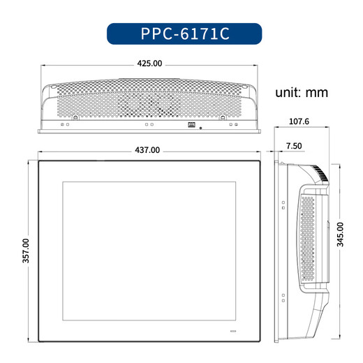 Tiandi Industrial Control Advantech Core 6th Generation 8 OEM Control All-in-one PPC-6151C/6171C/6191C Industrial Touch All-in-one PPC-6191C-RTAE/19-inch resistive touch i5-8500/16G/512G/PCI or PC
