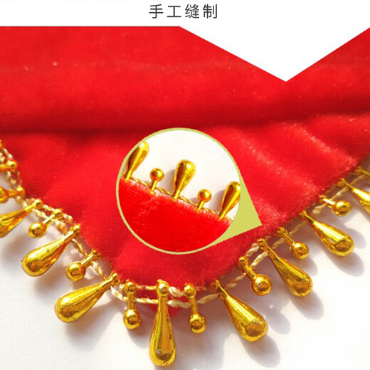 Suican gold velvet dance handkerchief for two people to pass the grade examination square dance Northeastern Yangko children's handkerchief octagonal scarf handkerchief flower red water drop dance handkerchief 2 pack