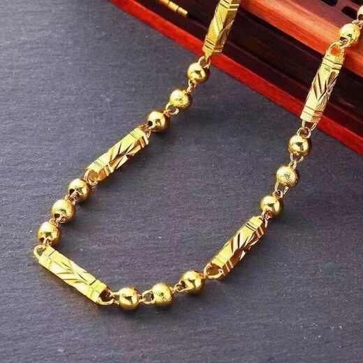 OFK gold 2025 new pure gold men's necklace olive chain simple bamboo chain yellow domineering olive chain 999 gold 36 grams solid will be restored soon