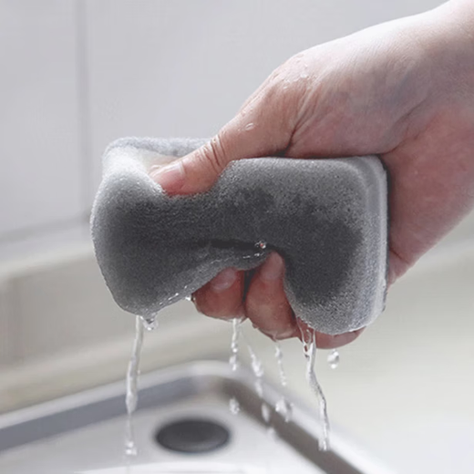 Double-sided dishwashing brush, sponge, scouring pad, cleaning brush, durable magic pot scrubbing tool, pot scrubber, dishwashing sponge, 5 pieces