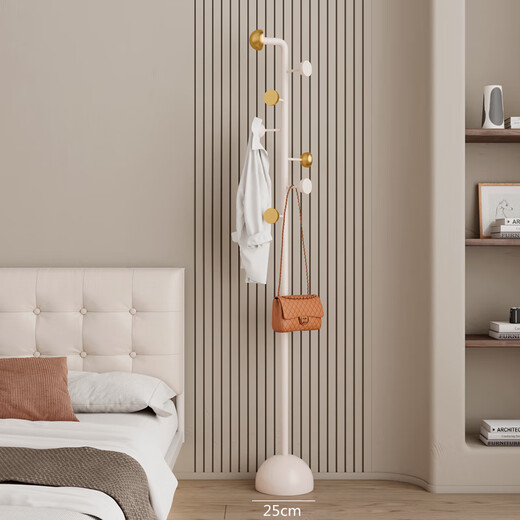Yongqian simple modern clothes hanger floor-standing bedroom small clothes hanger Italian home coat rack entrance door clothes hanger cream style coat rack - milk white (semi-round bottom)