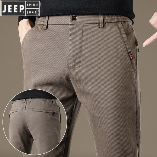 JEEP SPIRIT2025 Spring Men's Casual Pants Korean Style Trendy Slim Small Straight Jeans Versatile and Handsome Slim Men's Pants Dark Gray UK-653 [Regular] 32 2-foot-5 Suggestions [130-144Jin [Jin equals 0.5 kg]]