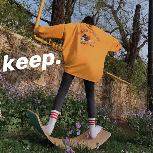 Large Balance Board Yoga Board Smart Board Curved Seesaw Yoga Pilates Equipment Special Rainbow + Cat (Large Double-sided Anti-Slip Beech Wood Material) Special for Yoga (Large Balance Board)