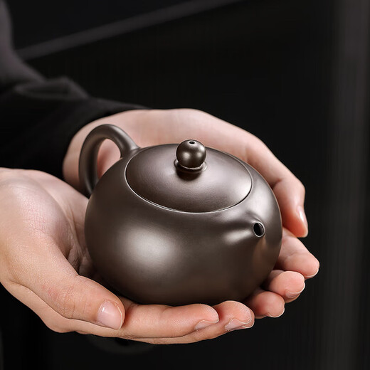 Tangfeng Zisha Kung Fu Tea Set Home Light Luxury High-end Xishi Teapot Teacup Cover Bowl Office Tea Making Gift Set Qianchuan Changhei + Ziyun Xishi Pot 11 Heads + Pinsheng