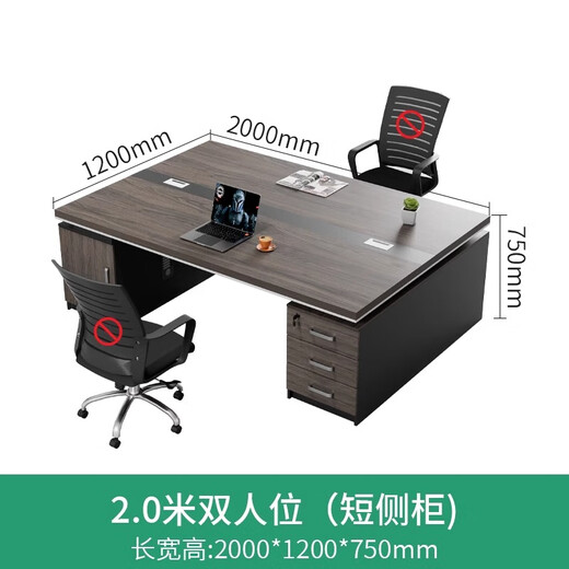 Boxen double-seat desk face-to-face boss desk staff desk employee desk supervisor desk computer desk sitting two-person combination 2.0 meters double seat