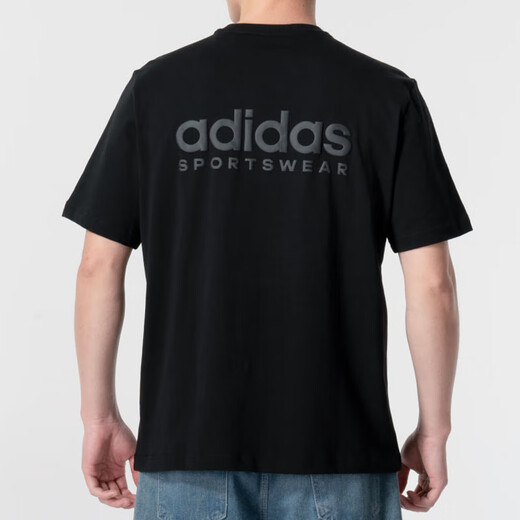 
Adidas short-sleeved T-shirt for men 2025 summer new sportswear knitted breathable round neck casual top half sleeve IR5265 IR5266 black L Recommended 155-175Jin [Jin equals 0.5 kg]