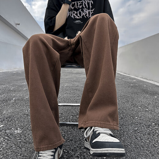 New oder Mode American Retro Waschanschluss Jeans Frühling und Herbst Cleanfit gerade-Flare Hosen Trendy Marke hübsche Hose vor Weiß L.