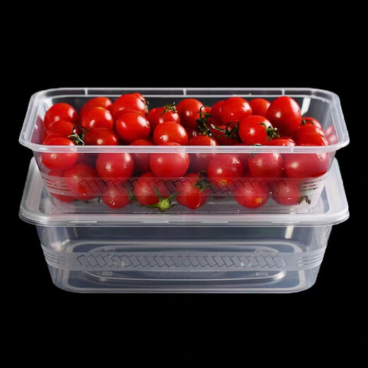 Bai Junchuang disposable food-grade lunch box take-out rectangular packaging box thickened lunch box with lid for home use 750 square transparent lunch box 300 sets