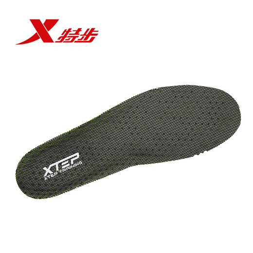 特步（XTEP） 运动鞋垫男士柔软舒适鞋垫打孔透气减震运动跑步透气科技鞋垫 黑绿【蜂窝透气款】 #40