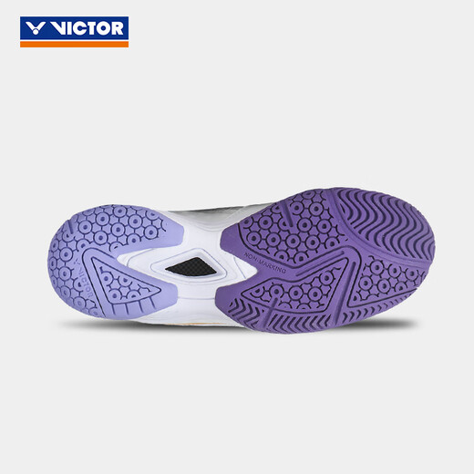 VICTOR badminton shoes breathable U3.0 wide last stable badminton shoes P9200 promotion version P9200TD AJ (white/free purple) 42 (270mm)