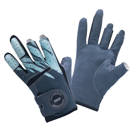 King's Lure Fishing Gloves with three and a half fingers exposed, special sun protection and non-slip for catching fish, black - 3 fingers exposed - XXL