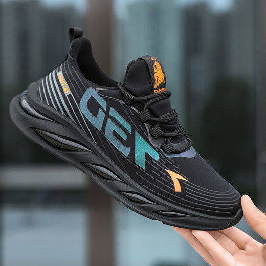 
Breathable mesh shoes for men's soft sole work shoes lightweight and fashionable versatile casual shoes for men's sports running shoes 730-Orange 44 (270mm)