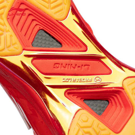 Li Ning Badminton Shoes Blade MAX City Version New Mandarin Duck Color Men's and Women's Technology Shock Absorbing Breathable Sports Shoes Dream Blue/Red Flame Red-2AYAU005 Standard Last 39 (240mm)