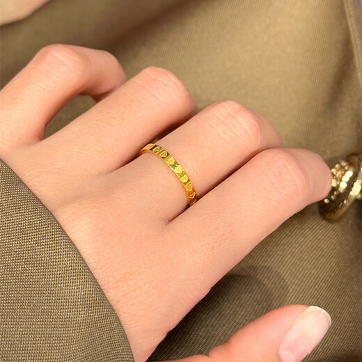 Popu simple 18K gold full circle love ring for women, versatile color gold tail ring, couple ring, holiday gift for women, 18k love couple ring, please note the size when placing an order