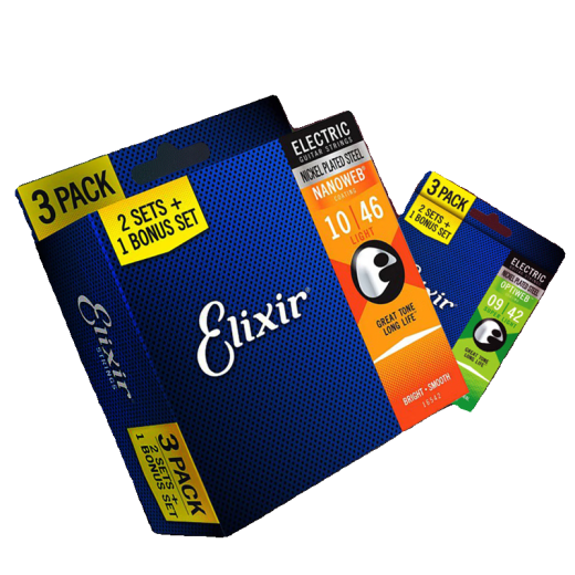 Elixir Elixir Elix Three Set Set Guitar Strings Strings Anti-Rust Coating Strings Set 6 Guitar Crises de guitare 12052 (010-046) Guitare électrique spécial 16542