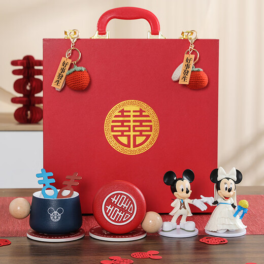 Ge Chan Wedding Gifts Wedding Gifts for Couples, Bride, Besties, Engaged Couples Pairing Cups, Practical Cup Souvenirs, High-end Frosted Red and Blue Mickey + Dolls (Happiness Pad)