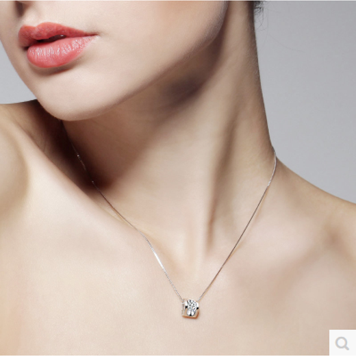Nilan Fat Donglai same style platinum necklace with pendant PT950 clavicle women's double heart-shaped diamond pendant for women platinum box chain + platinum pendant