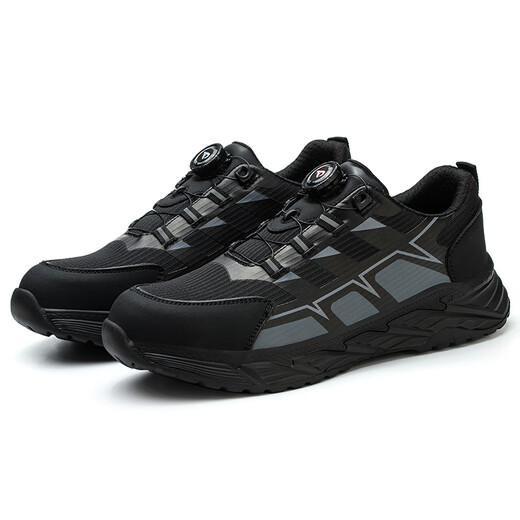 Fucheng Labor Protection Shoes Men's Laptop Breathable Anti-Smash Anti-Puncture Anti-Puncture Lightweight and Safety Work Shoes 504 Black 40