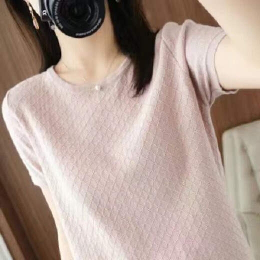 Dan Pretty Xinjiang Cottons neuer sommergestrichener runder Nacken kurzärmelige Frauen Lose große, vielseitige Top-Basis-Trend 9898 Green M 80-100jin [Jin ist 0,5 kg]