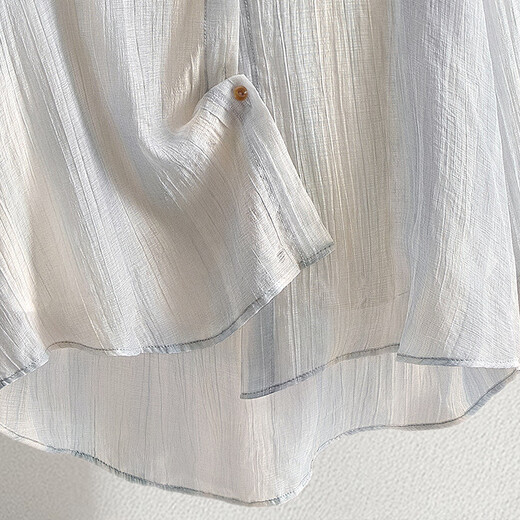 Cypress Camisa de manga larga 2025 Spring and Summer Nuevo fomento de la solapa soltera