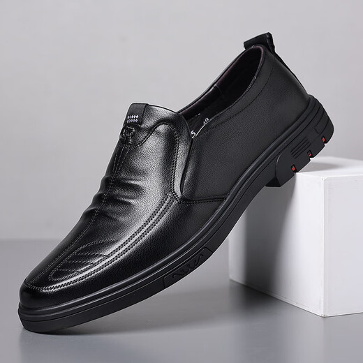 
DICK LANE Dick Renne brand beanie shoes for men 2025 new men's casual leather shoes for footwear and one footwear single shoes for men soft face soft sole men's shoes 825 brown 38