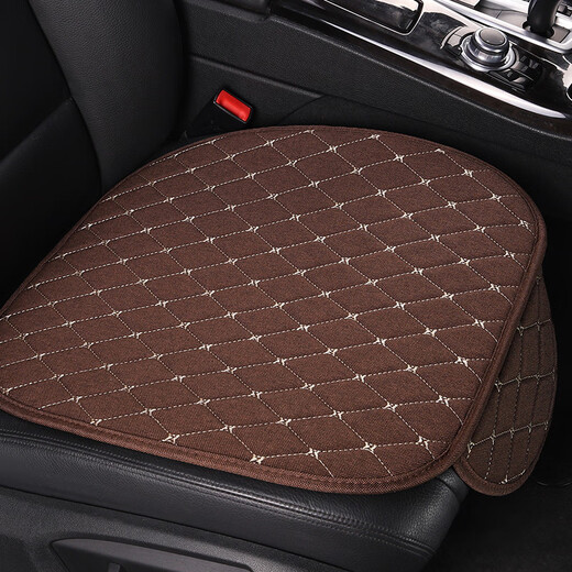 Tang Shuo car seat cushion, single-piece all-season car cushion, backless seat cushion in car, summer rear linen car seat cover, single seat, one charming coffee