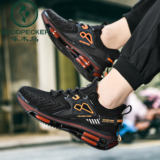 Specht mit großer Größe 46 Herrenschuhe Sommer 4748 Luftkissen Schock absorbieren atmungsaktive Sportschuhe lässige Laufschuhe Männer Blade Schuhe 45 H9903 Weiß und Blau 44