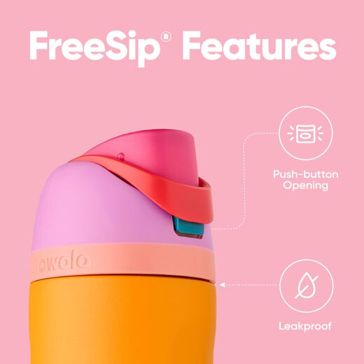 Owala FreeSip 运动水杯 不锈钢保温吸管杯 约680g大容量 便携旅行水壶