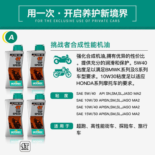 MOTOREX Motorcycle Swiss original imported Challenger 4T motorcycle fully synthetic lubricant oil SN grade 10W-40 1L