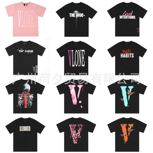 TX FOG重磅短袖T恤重磅VLONE FOG大V短袖fog高街嘻哈半袖情侣ins夏季高 hx6187黑色 S
