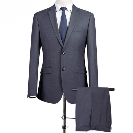 JEEP羊毛西服套装男士中年商务职业正装结婚礼服外套 (款16)：ZYXF16836 藏青 (单开叉 46 (165/84A)