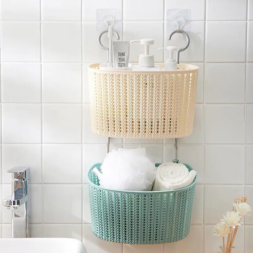 Yushe dirty socks storage hanging basket bathroom clothes artifact dirty socks clip storage basket wall-mounted balcony sundry small size off-white