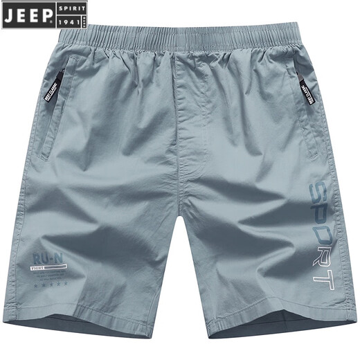 
JEEP SPIRIT men's solid color shorts men's summer sports wear casual pants cotton cropped pants trendy beach pants 9227 dark blue XL