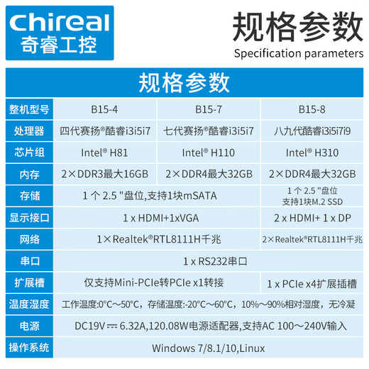 Chireal B15 portada de computadora reforzada portátil 15.6 pulgadas Core i3i5i7i9 Desktop de escritorio móvil Control industrial Host Industrial All-in-On H310/I9-9900 16G/2.5'1TB 7200RPM