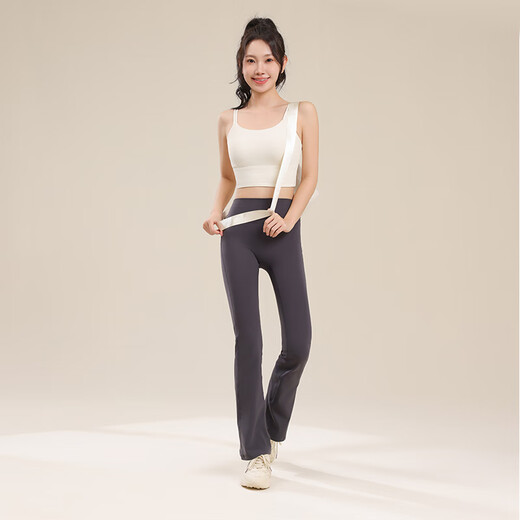 Free-style yoga pants for women in winter, brushed Pilates dance training bell bottoms, high-waisted belly slimming sports fitness clothes
