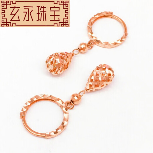 He Jiagong MS COLRKEPAU585 Russian purple gold earrings for women 14k color gold hollow water drop earrings rose gold earrings