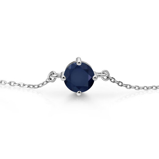 GEM STONE KING 1.1 carat sapphire bracelet for women 925 silver classic single colored gemstone bracelet for girlfriend’s birthday Christmas gift blue sapphire bracelet