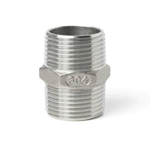 304 stainless steel hexagonal wire double-ended external wire straight-through connector external thread water pipe direct 4 minutes 6 minutes 1 inch 304 material DN15 = 4 minutes