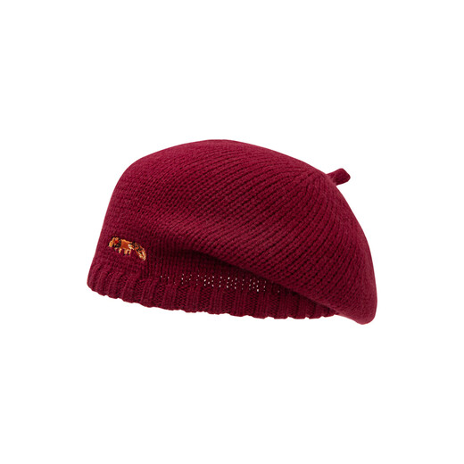 Mini Bala Autumn New Girls Embroidered Sweet Beret Baby Warm Fashionable Knitted Hat Caramel Brown 51103 110cm